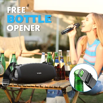 W-KING (120W PEAK)70W Portable Loud Bluetooth Speakers with Wireless Microphone,  Waterproof Outdoor Wireless Bluetooth 3