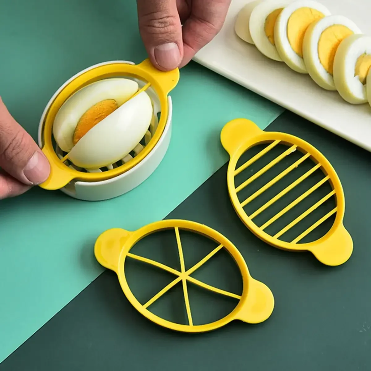 1pc-Stainless Steel Egg Slicer Egg Split Device Handheld Mushroom Kiwi Divider Tomato Cutter Multifunction Slicing Mould