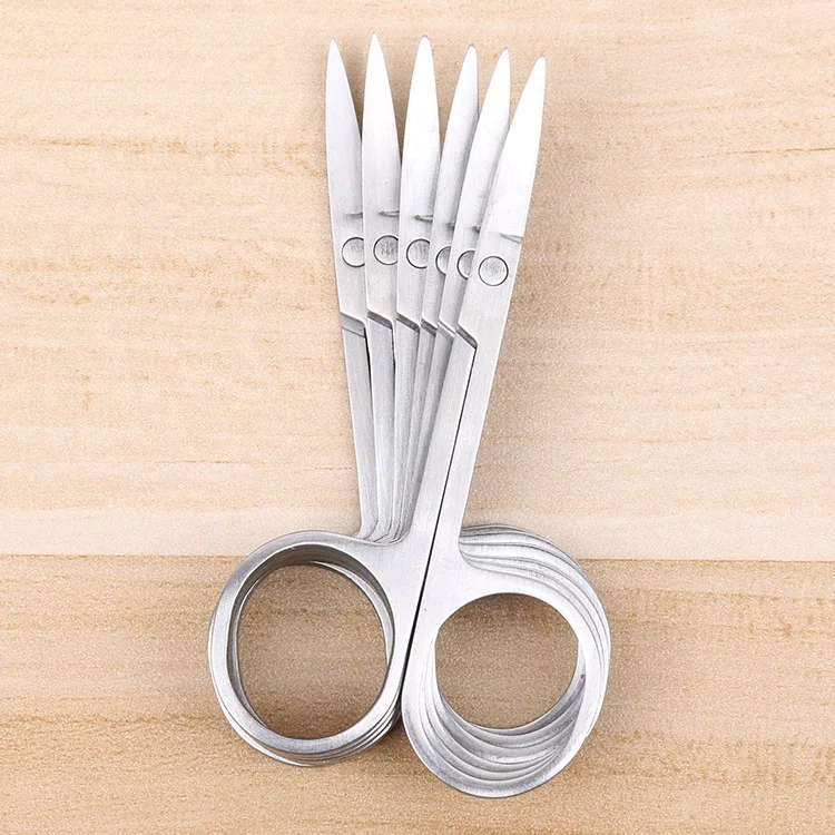 Stainless steel sharp makeup eyebrow trimming nose nose hair scissors household multi-functional arc pointed small scissors