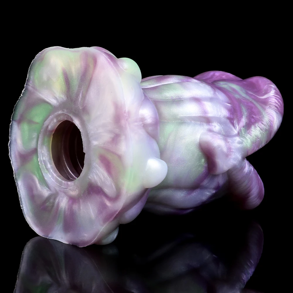 GEEBA Silicone Fantasy Male Masturbator Hollow Anal Sex Toy Dildo Anus Plug Butt Plug Anal Dilator Enema Prostate Massager