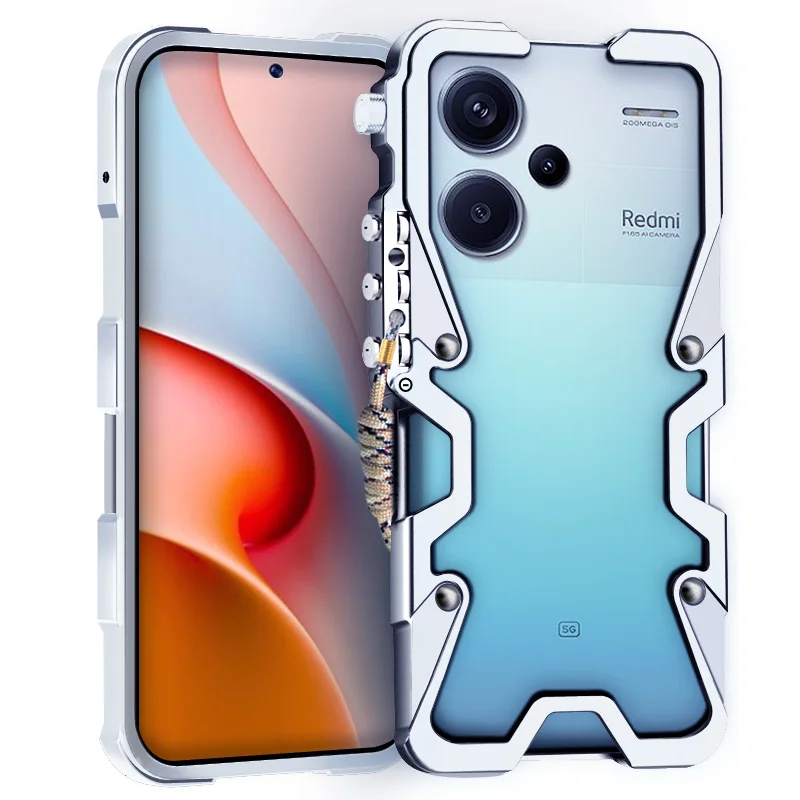 

Алюминиевый механический чехол-бампер на руку для Xiaomi Redmi Note 13 Pro Plus, металлический защитный чехол для телефона