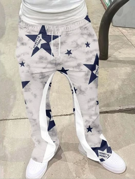 Y2k Flared Pants Men's Women's Kids Loose 3D Print Trousers Casual Sweatpants Mid Waist Sporty Streetwear Hip Hop Vintage Pants 1