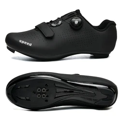Unisex Cycling Sneakers for Road and Off-Road Racing (Black-Road)