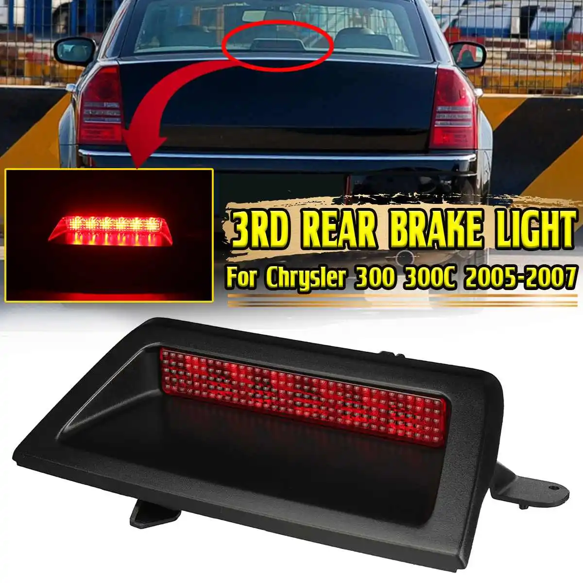 

New Car Rear Third 3rd Brake Light High Mounted Waterproof High Level Tail Stop Lamp For Chrysler 300 300C 2005-2007 04805845AB