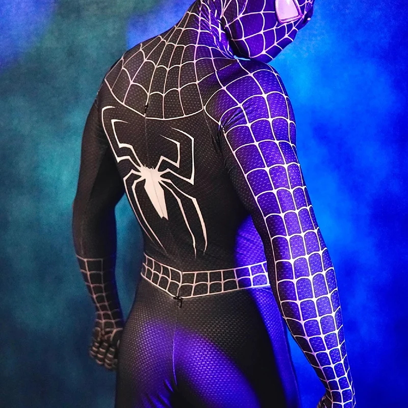 Spiderman Costume Adult High Quality Black Cosplay Carnival