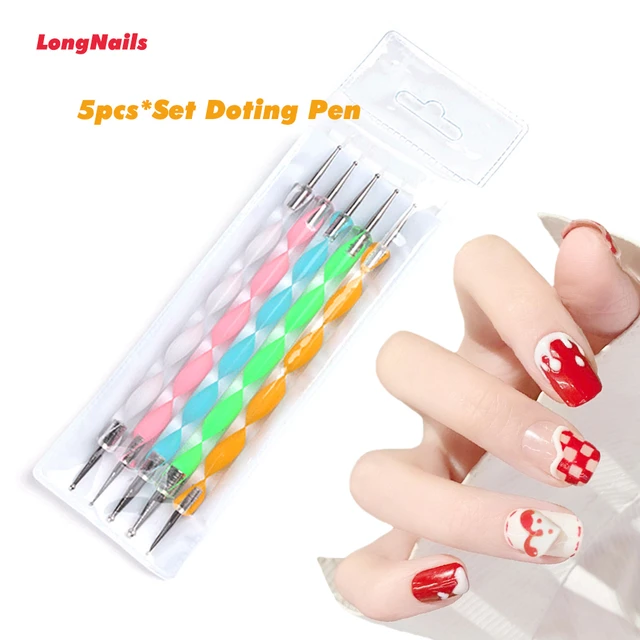 5pcs Set Water Dot Painting Pen Nail Tool Kit Melt Cream Styles Nail  Drawing Dotting Pen DIY 0.8-1.3mm Diameter Nailart Pen 13cm - AliExpress
