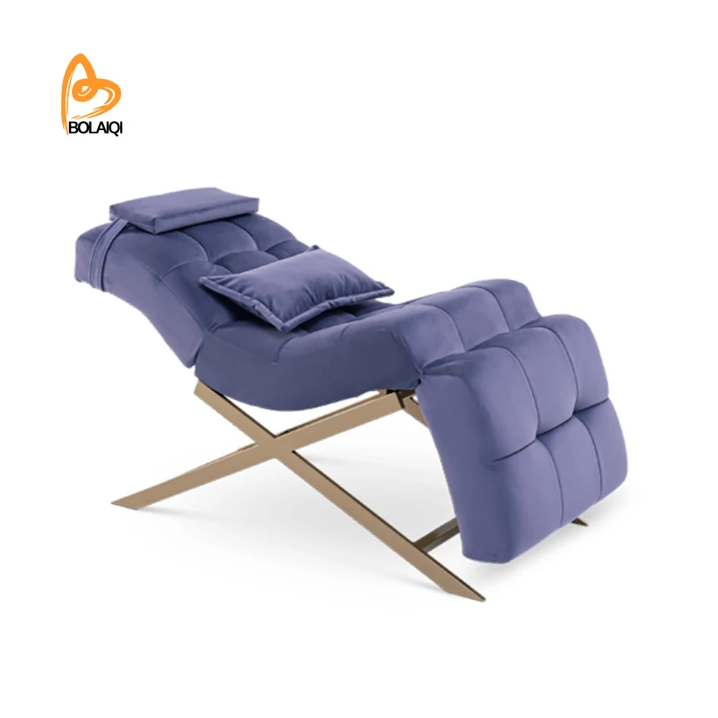 

BOLAIQI New Design Beauty SPA Salons Adjustable Facial Table Eyelash Green Velvet Curve Beauty Bed