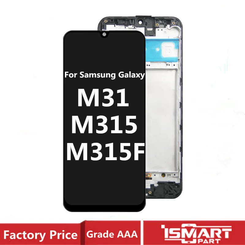 

AMOLED For Samsung Galaxy M31 SM-M315F LCD Display Touch Digitizer Assembly with Frame M315 Screen Repair Parts