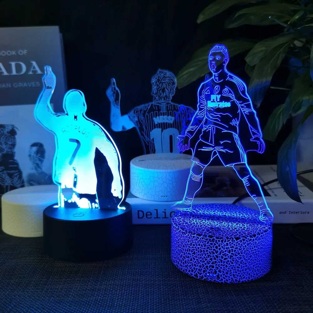 Description Picture 3 of itemFootballer 3D acrylic night light can change 16 colours to decorate the room is a great  gift for sports fans boys and girls