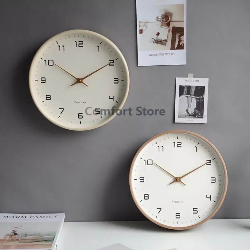 

Silent Wood Wall Clock Living Room Simple Creative Office Nordic Wall Clock Table Modern Retro Wall Watches Home Decor W6C
