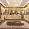 Closet System with 6 Drawers, 4 Hanging Rods & Corner Tower, Corner Closet System with Hanging,92.6" L-Shaped Walk-In, Wardrobes 4