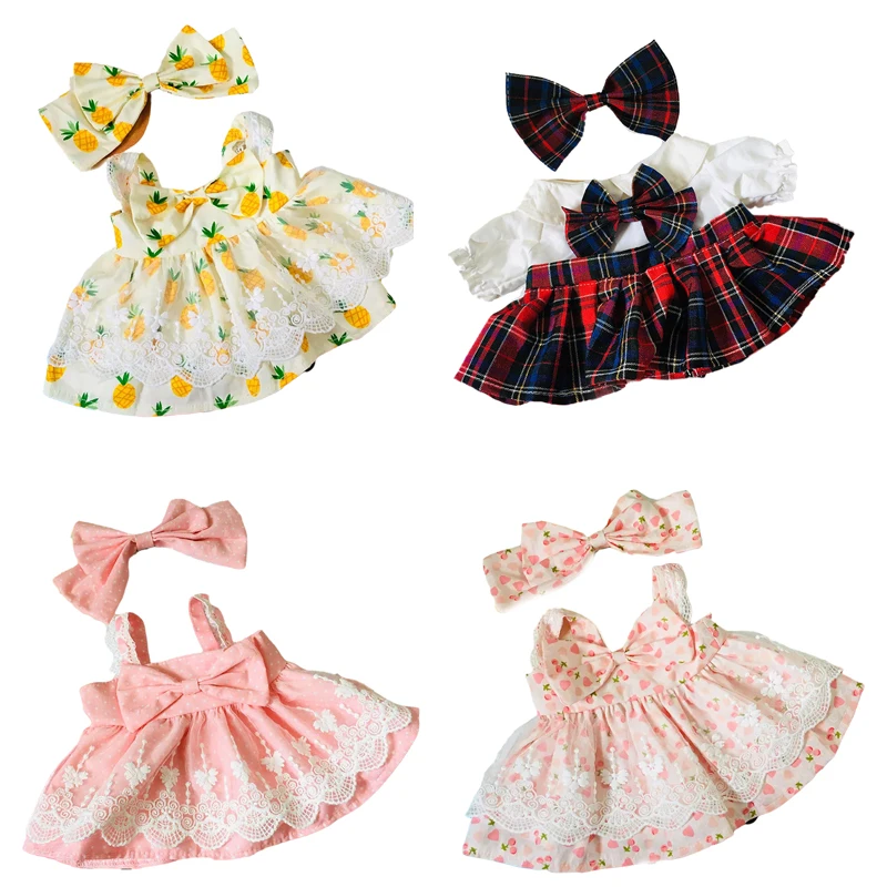 Doll Clothes For Lalafanfan Duck 30cm Yellow Duck Clothes JK & Striped Maid Skirt Clothing Stuffed Plush Doll Acces doll clothes
