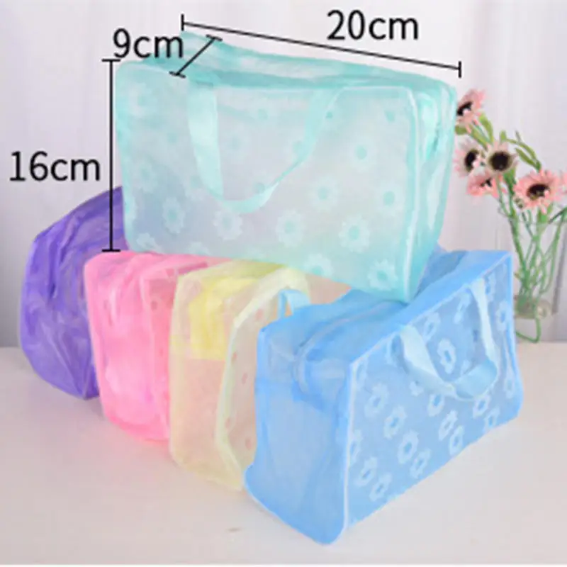 

New Transparent Waterproof Portable Makeup Bag Toiletry Travel Makeup Cosmetic Wash Toothbrush Pouch Organizer Storage Bag 1PC