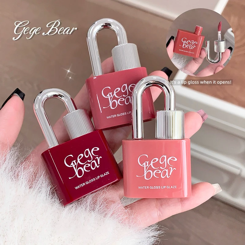 Lock Shine Gloss Lip Tint Hydrating Mirror Jelly Lip Glaze Water-light Gloss Long Lasting Waterproof Glossy Berry Red Tint