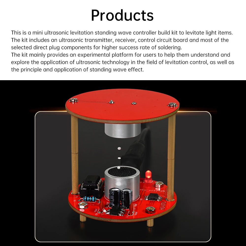 Levitazione Acustica Fai-da-te, Kit Fai Te per Sospensione Ad Ultrasuoni Kit di Apprendimento Sulla Produzione Elettronica Kit Fai Te per Saldatura Levitatore