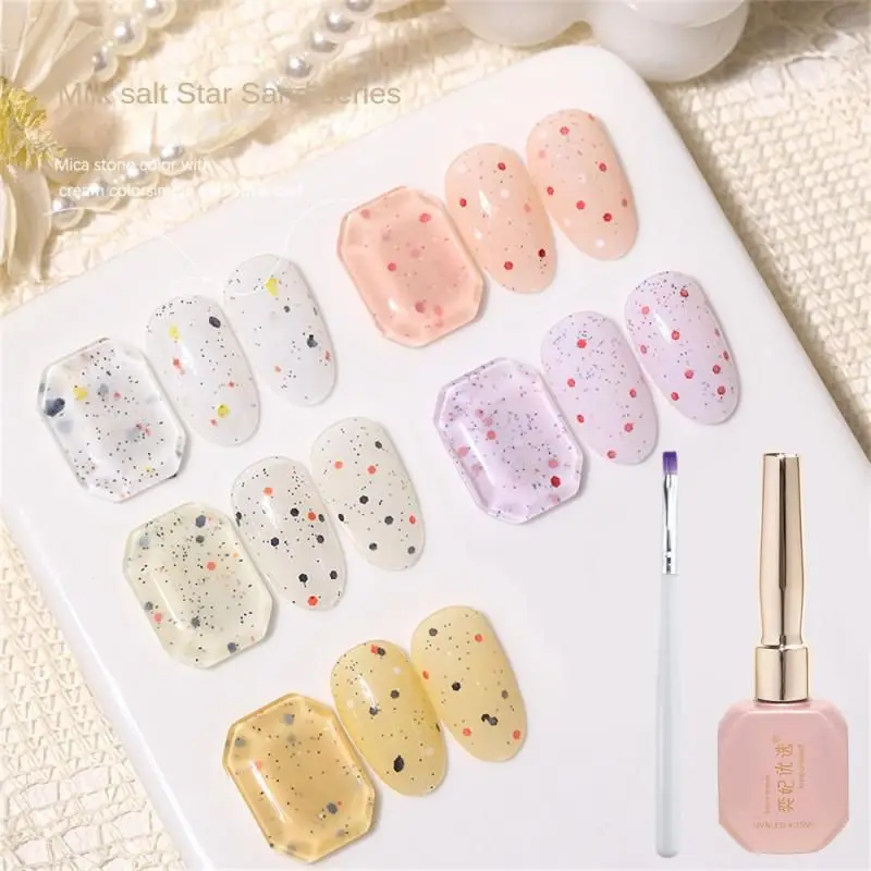 

5 стилей цветной лак для ногтей Macaron, клей для УФ-лампы 15 мл, маленькие блестки, конфеты, фототерапия, дизайн ногтей для профессионального использования в салоне