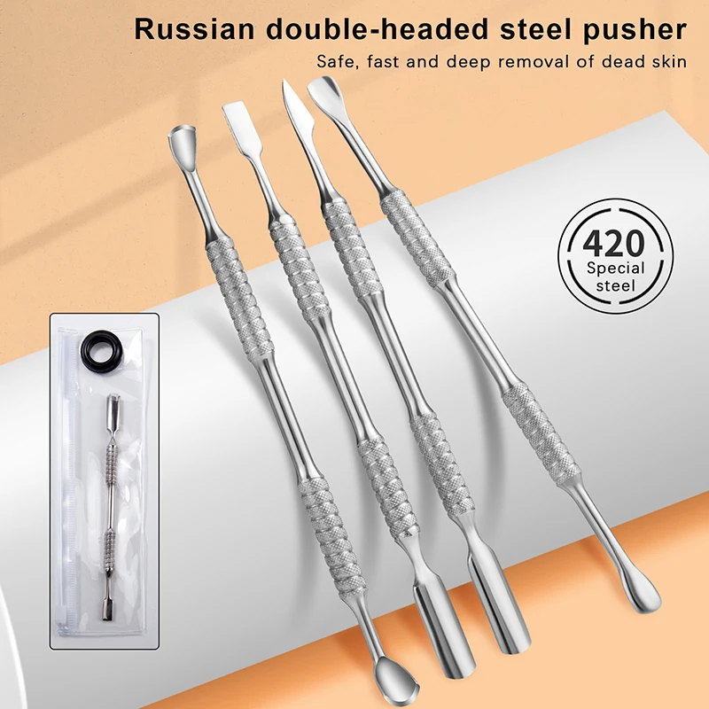 

Double-ended Stainless Steel Cuticle Pusher Dead Skin Push Remover For Pedicure Manicure Nail Art Cleaner Care Tool