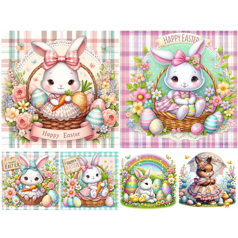 5D DIY Full Round Drill Diamond Painting 30*30CM Easter Gnome Egg Kit Home Decoration Art Craft Mosaic Painting