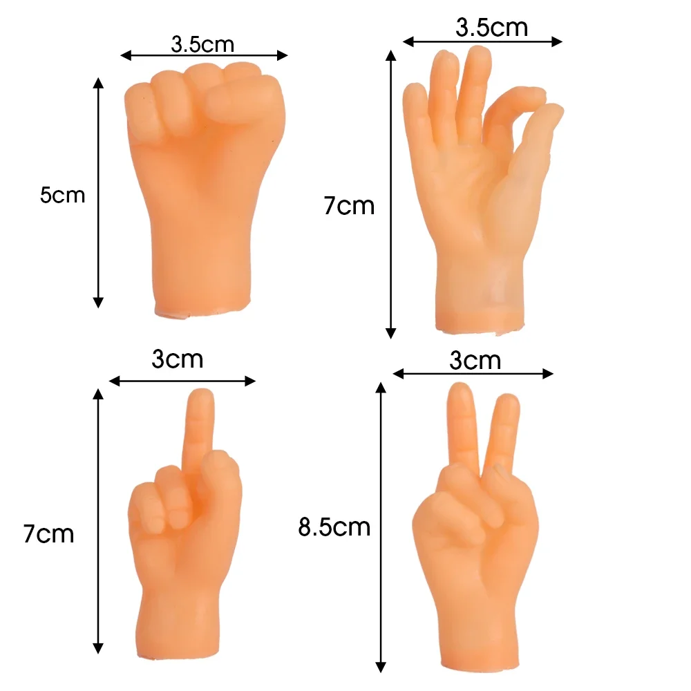 Rubber Simulation Small Hand Prank Toys Teasing Cat Massaging Finger Model Funny Gesture Decompression Pet Interactive Toy