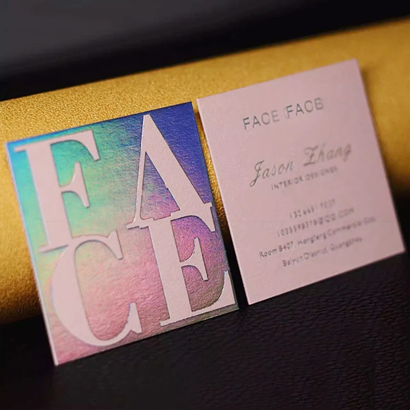 business card cotton paper Kraft special paper Business card embossed and debossed hot stamping color with QR business cards