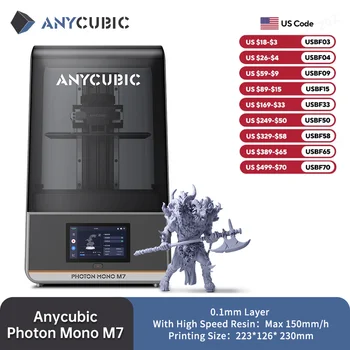 ANYCUBIC Photon Mono M7 AE Version Mono MSLA 3D Printer High Speed Resin Photocuring 14K 10'' LCD Printing Size 223*230*126mm