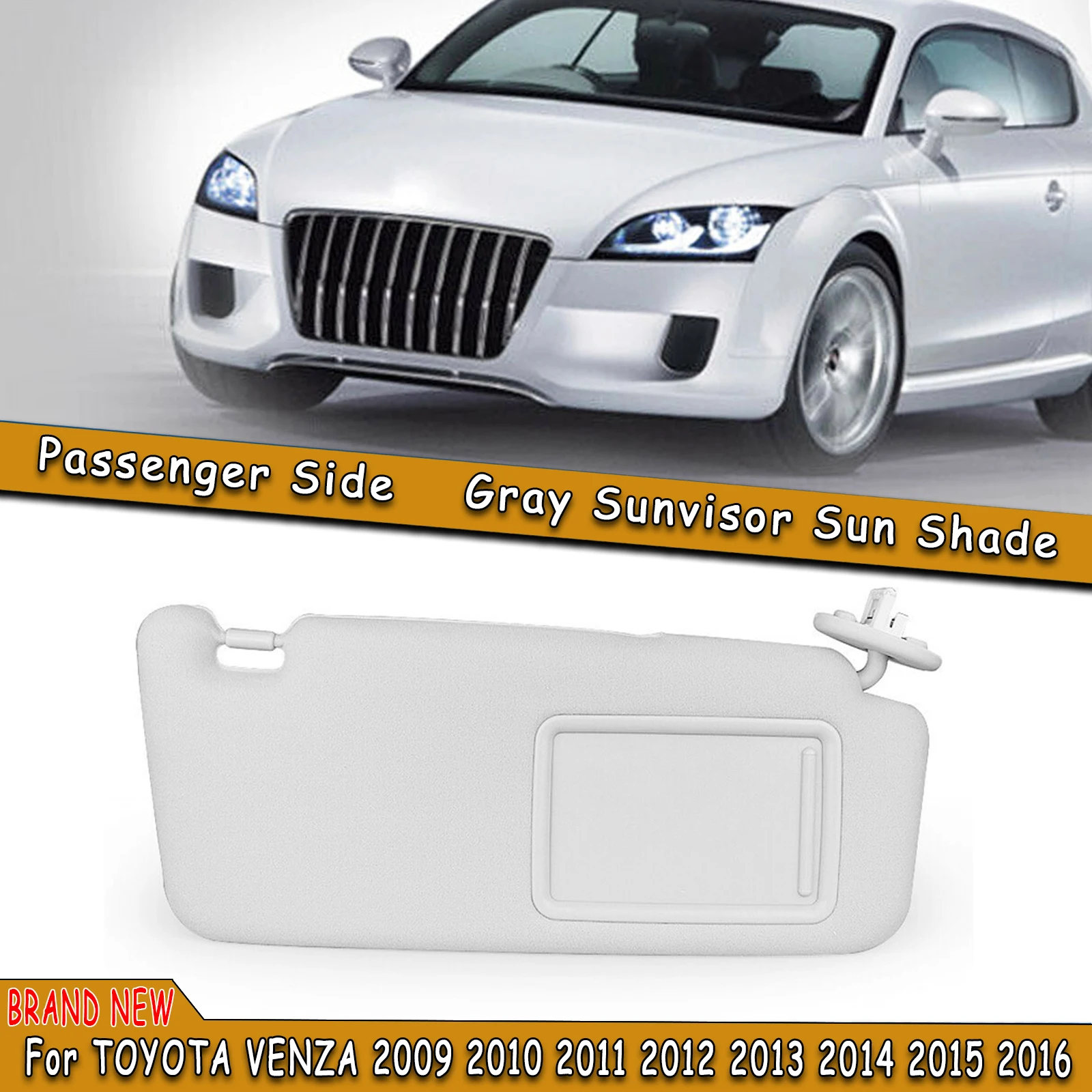 Gray Sun Visor Cover For TOYOTA VENZA 2009 2016 Car W/ Sunroof 74320