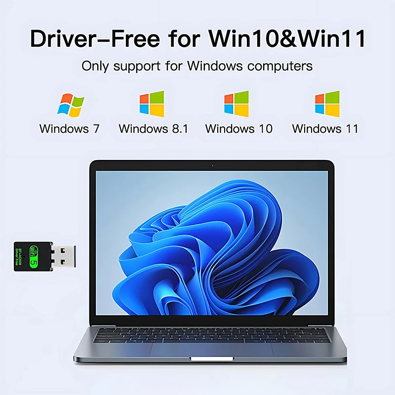 2 IN 1 USB WiFi Bluetooth Adapter 600Mbps 2.4G 5GHz Dual Band Wi-Fi 5 Dongle High-Speed Wireless Network Card Receiver Laptop PC