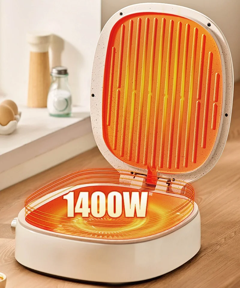 1400W Multifunction Electric Baking Pan Double Disc Heating Hanging Pancake Machine Pie Pizza Bak Pan 3 Gear Adjust Grill Machin 6