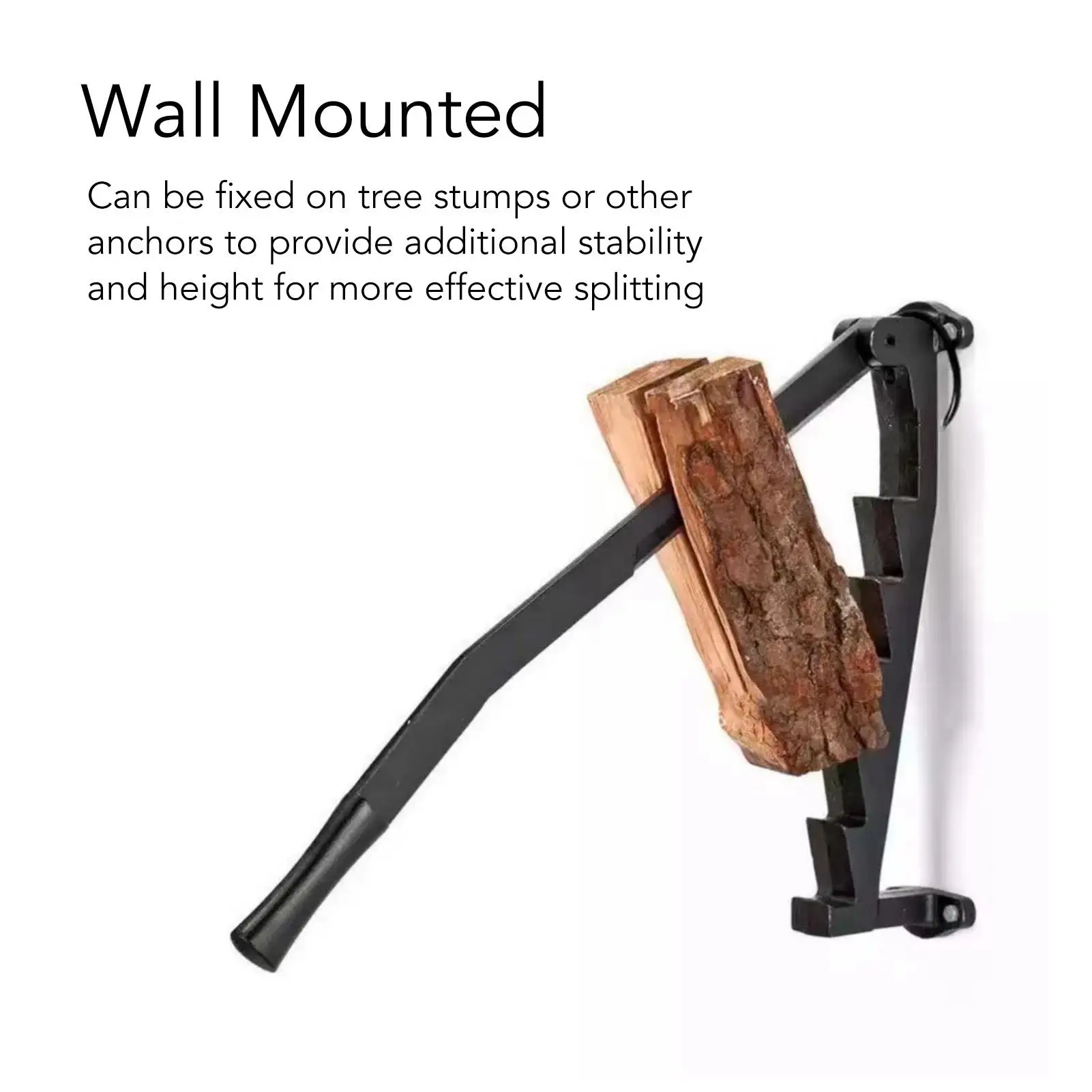 Wall-Mounted High Carbon Steel Firewood Splitter-Kindling Cracker & Log Cutter Tool