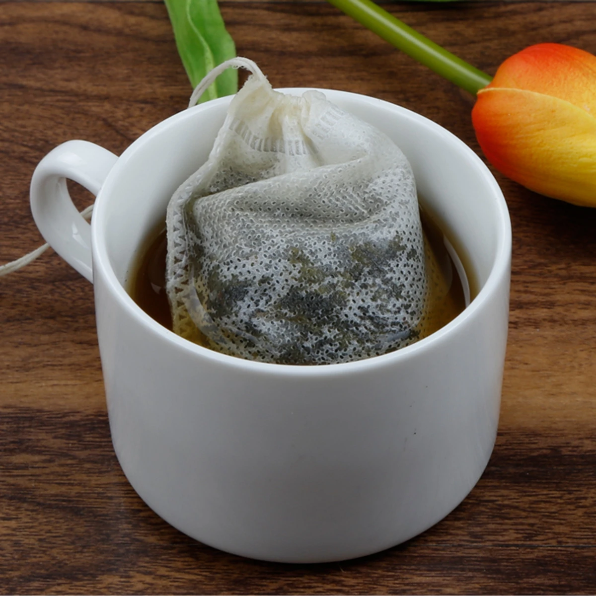 Disposable Tea Bags 100Pcs Food Grade Non-woven Fabric Empty Filter for Tea Infuser with String Heal Seal disposable tea bags
