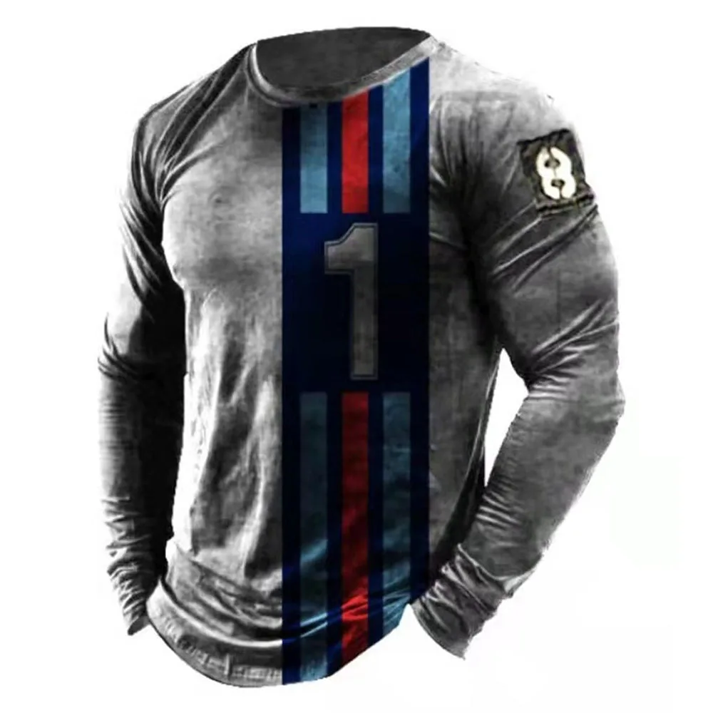 Vintage T Shirts 3d Printed Casual Long Sleeves Men's Loose Oversized T Shirts O Neck Comfort Sweatshirts European Clothes 5xl