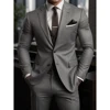 High Quality Men's Suits Grey Outfits Single Breasted Notch Lapel Wedding Costume Homme 3Piece Jacket Pants Vest Slim Fit 2025