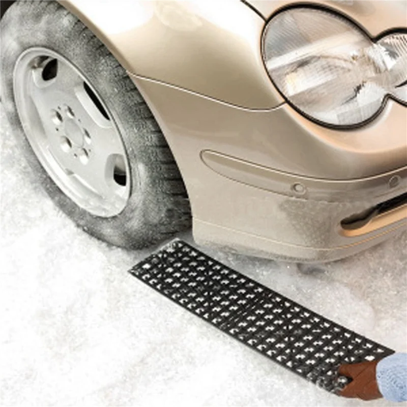 A92R-4Pcs Car Snow Mud Off Plate Tire Traction Foldable Skid Plate Nonslip Mat Sand Snow Chain Wheel Anti Skid Snowboarding