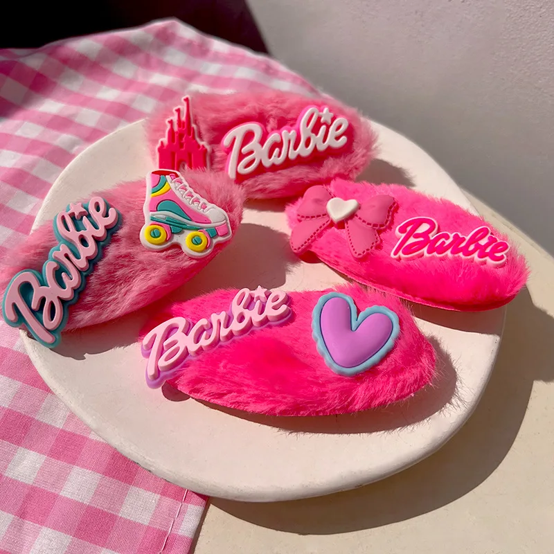 

New Kawaii Barbie Style Pink Plush Hair Clip Hair Clip Girl Bow Hair Decorations Plush Hair Clip Headdress for Girl Friend Gift