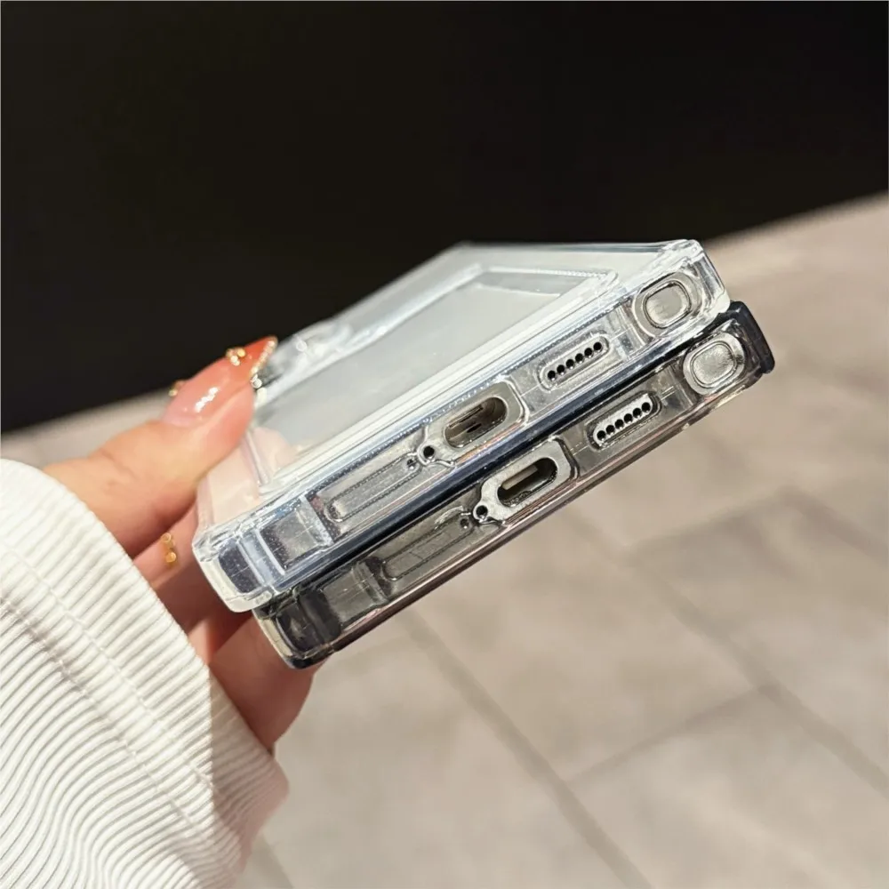 Clear Silicone Shockproof Card Holder Wallet Phone Case