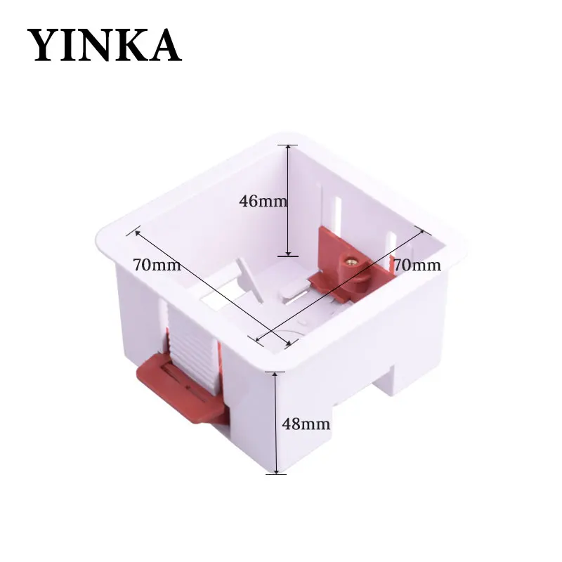Пластиковая Монтажная Нижняя коробка для выключателя YINKA, Белая настенная Монтажная коробка для выключателя, 86*86*48 мм (art.: 3920c2e89db55) - 3920c2e89db55