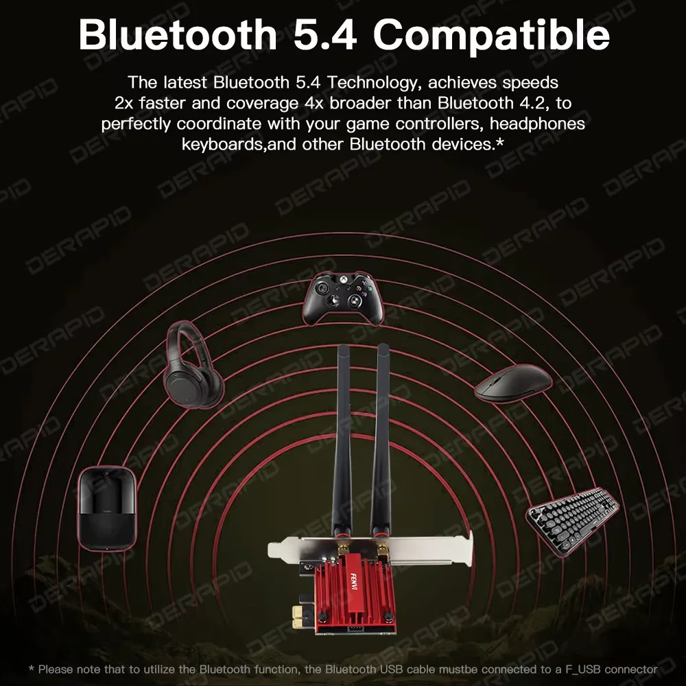 WiFi 7 MT7925 6500M PCIe 네트워크 카드 블루투스 5.4 6500Mbps 트라이 밴드 2.4G 5G 6GHz 고속 무선 어댑터 (Win10/11용)