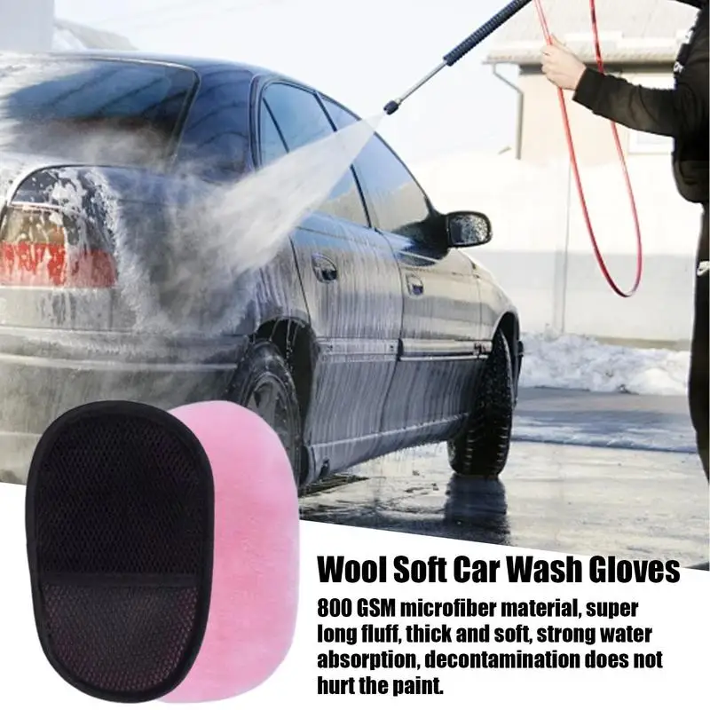1Pcs Sponge Gloves for Car Washing Chenille Ultra Cleaning Sponge Scratch Resistant Super Absorbent Cleaning Gloves Accessories