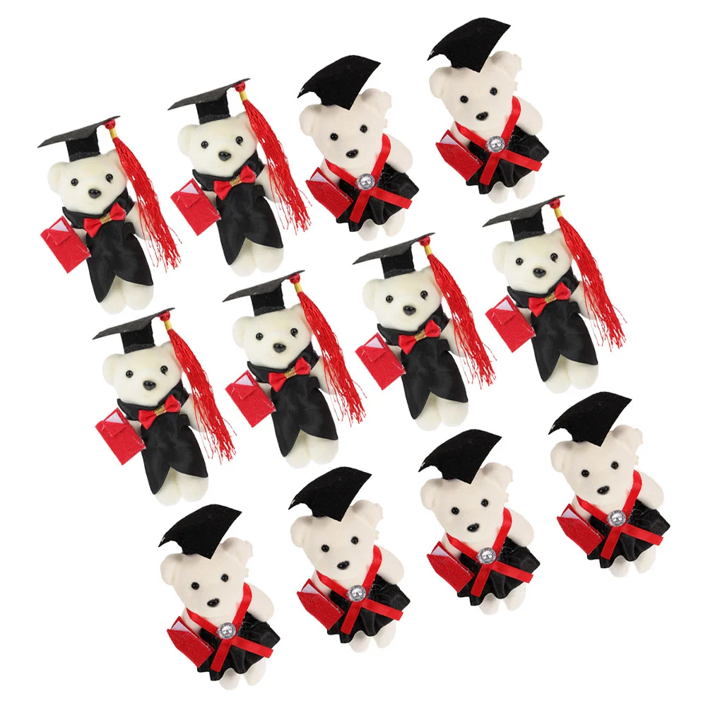 

12 Pcs Graduation Season Dr Bear Animals Party Decorative Plush Small Foam Dolls