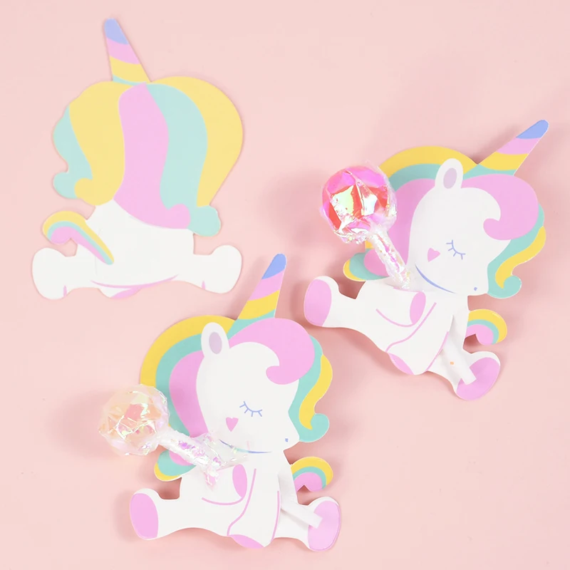 

50Pcs Unicorn Lollipop Cards for Kids Unicorn Theme Birthday Party Decoration Supplies Wedding Candy Gift for Guest Baby Shower