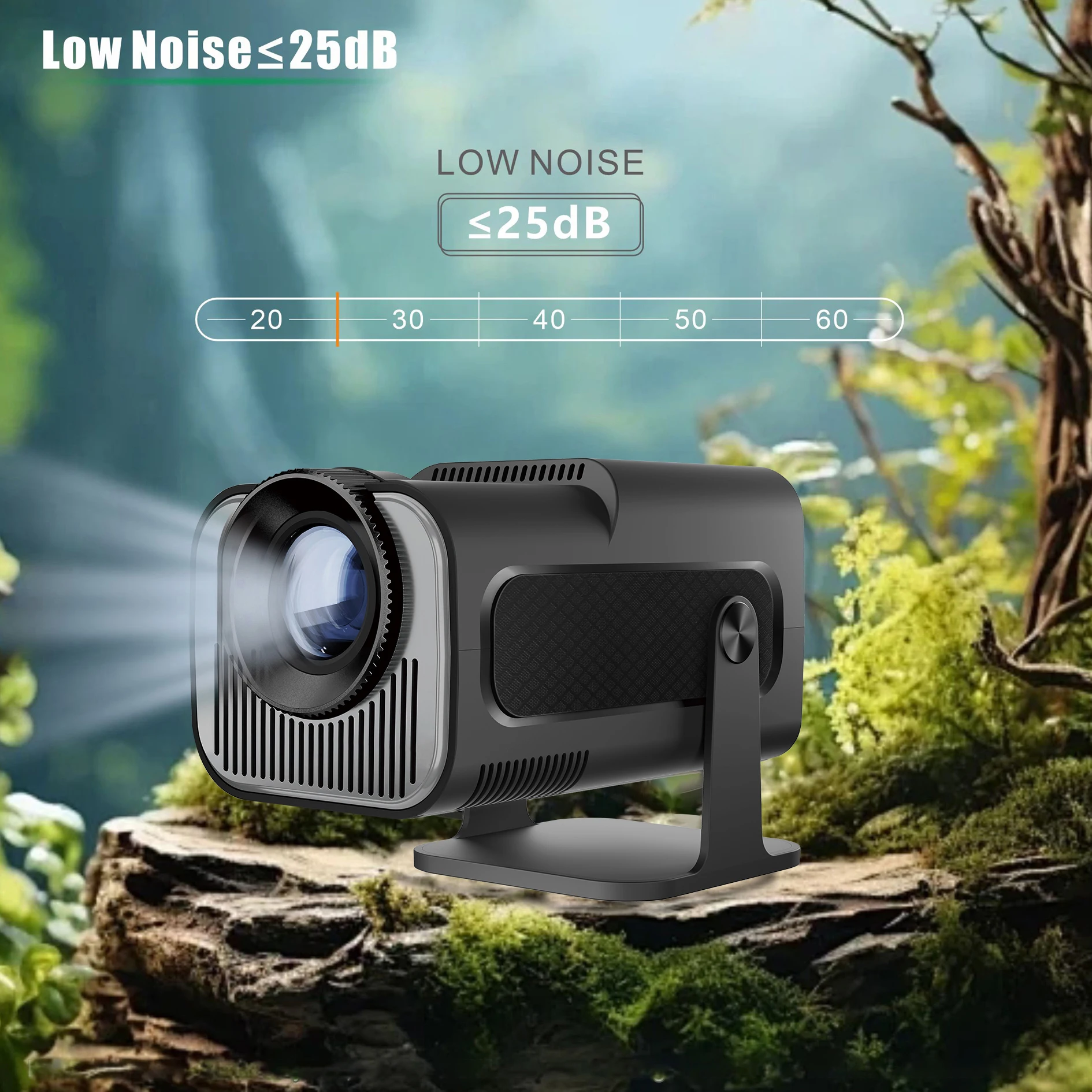 HY320Mini 720P Android 11 4K Home Projector 320ANSI Dual Band Wifi6 Wireless 5.0 Cinema Outdoor Portable 180 ° Rotating Projecto_voghion.com