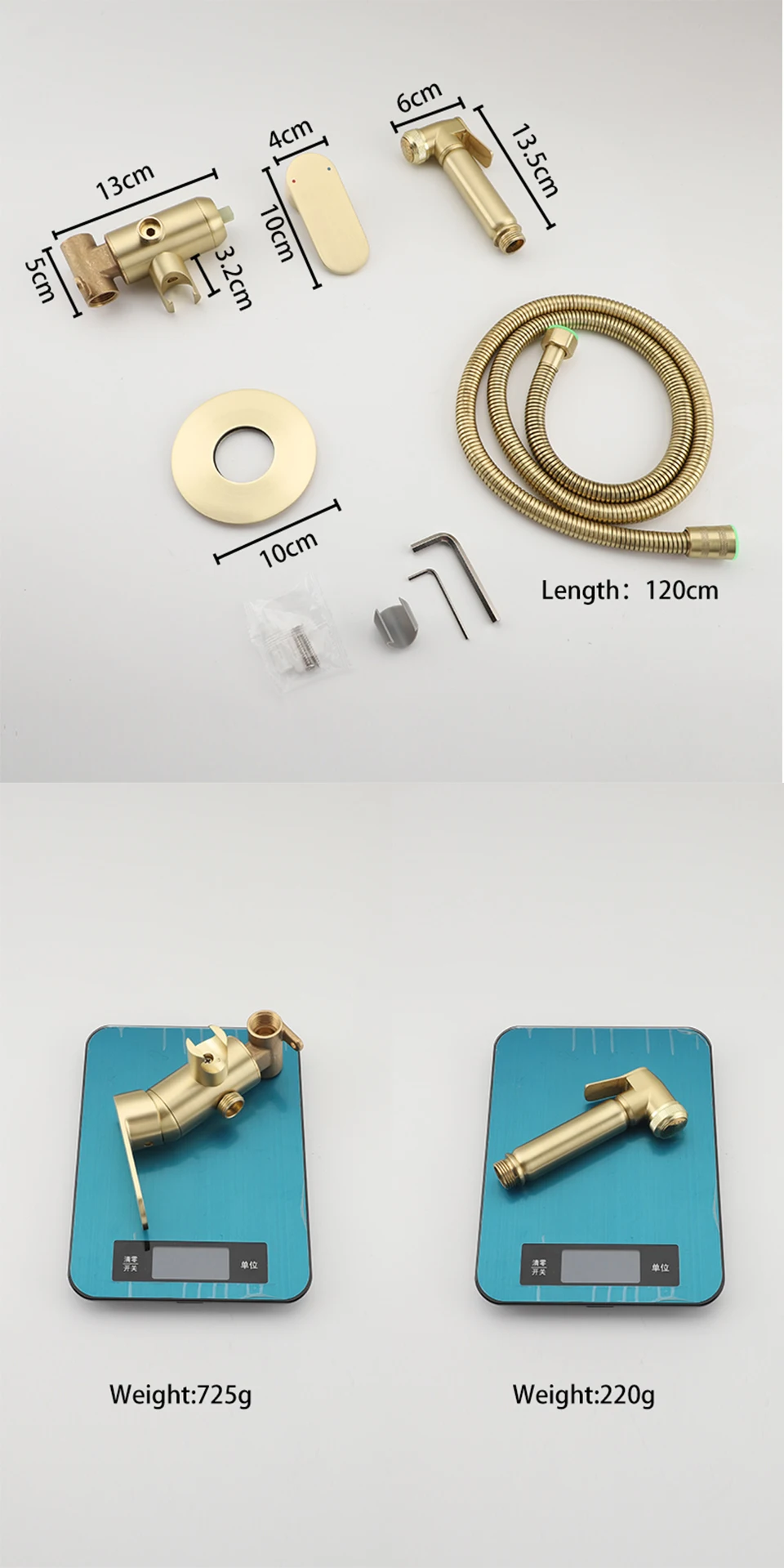 Description Picture 5 of itemULA Hot Cold Mixer Water Bidet Faucet Brass Gold Tap Portable Bidet Sprayer Shower Set Toilet Shattaf Set Bidet Hygienic Shower
