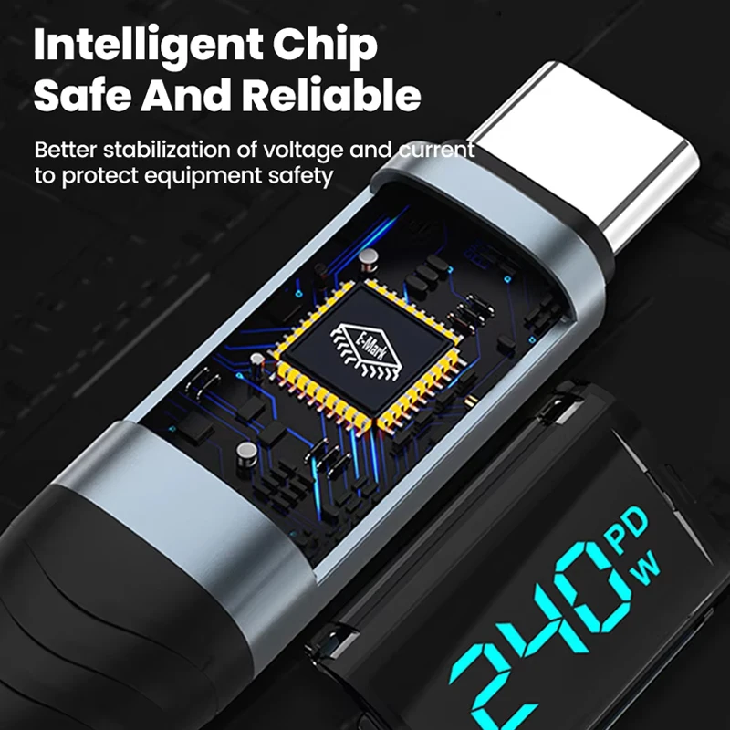 High-Speed 240W USB-C to USB-C Charging Cable – Durable Nylon Braided Data Wire