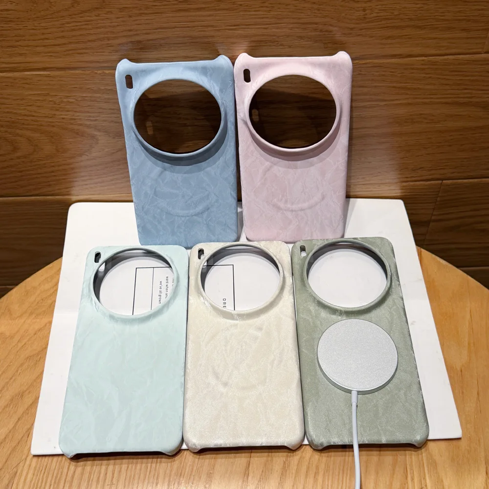 Velvet Leather Magnetic Matte Skin Phone Case - Half Pack Design