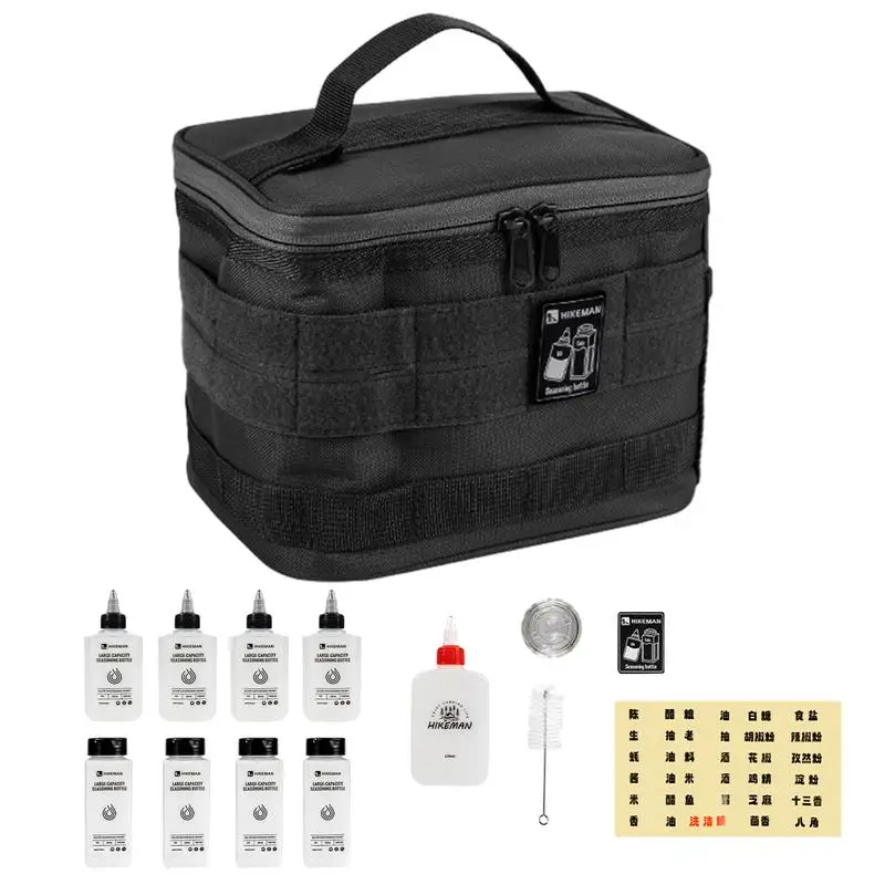 Camping Seasoning Storage Bag Set 14 Pcs Outdoor 200ml Seasoning Bottle Kit Spice Organizer Containers Camping Picnic Supplies