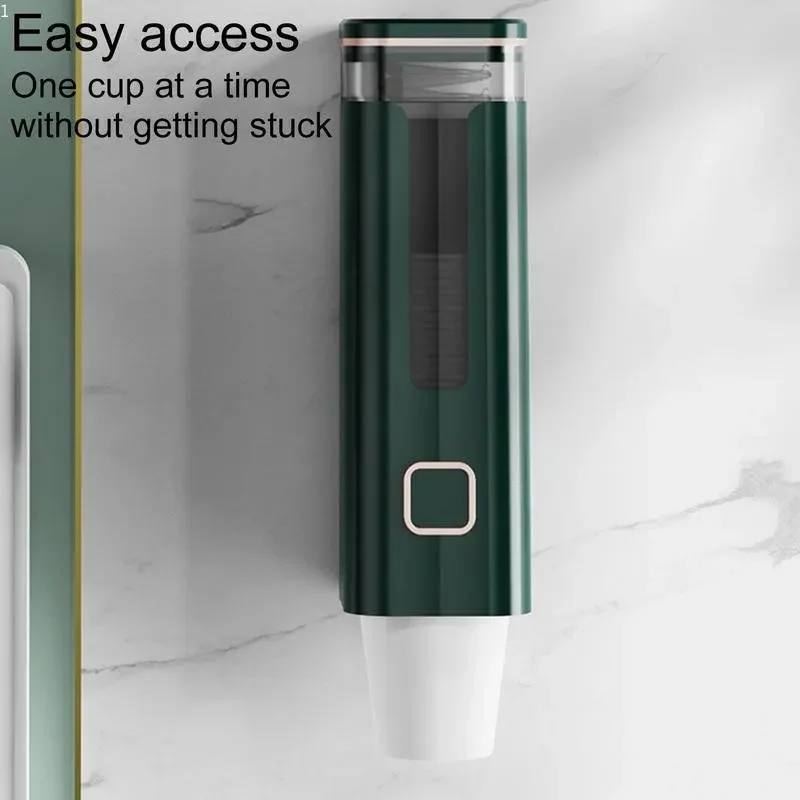 Disposable Paper Cup Storage Holder Wall-mounted Rack Plastic Light Luxury Punch-free Automatic Cup Extractor Household Accessory