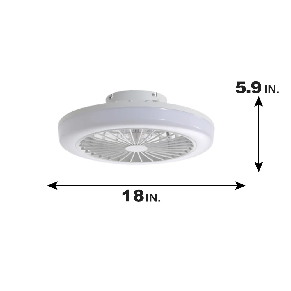 Sofucor Modern 18-Inch Ceiling Fan LED Lamp DC 6 Speed Ceiling Fan Light Remote Control