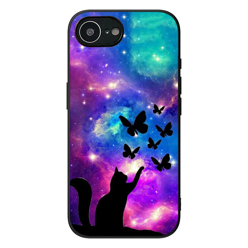 Anime Black Meow Kitten Cat Soft Phone Case