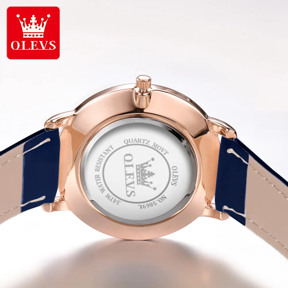 ساعات OLEVS الكلاسيكية البسيطة للسيدات بحزام جلدي...