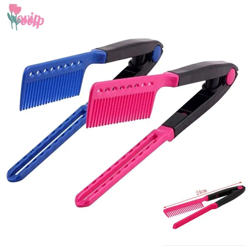 

1 pc V Type DIY Salon Hairdressing Brush Styling Tool Accessories Washable Folding Hair Straightener Comb